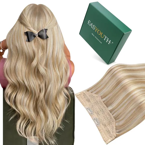 Vista 42 de Easyouth - Extensiones de cabello humano estilo halo con alambre