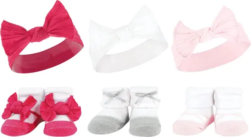 Vista 23 de Hudson Baby Conjunto de regalo de diadema y calcetines para niña