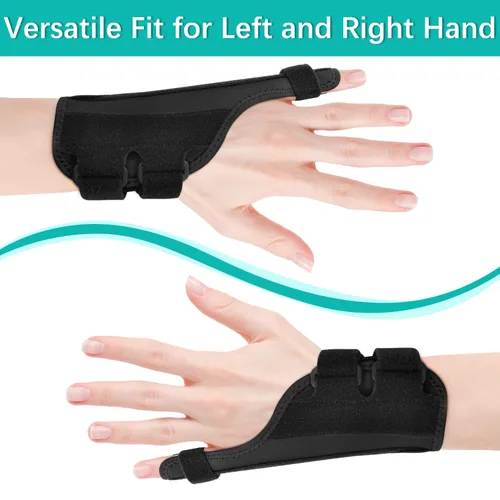 Vista 6 de Férulas de dedo meñique, férulas de dedo gatillo para dedo meñique, soporte de apoyo para mano derecha e izquierda, muñeca y estabilizador de dedo