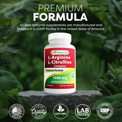 Vista 5 de Best Naturals Arginina Citrulina Complejo 1000 Mg 120 Comprimidos