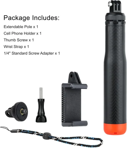 Vista 7 de Multiusos, monopod selfie extensible, trípode portátil y dispositivo flotante para GoPro Hero 3, 3+, 4,5,6,7,8, 9, 10, 11, 12, 13 sesiones, 2018