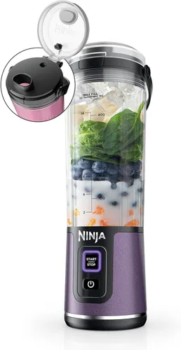 Vista 17 de Ninja BC151EM Blast Licuadora Portátil, Sin Cable, Recipiente de 18oz, Licuadora Personal para Batidos y Licuados, Libre de BPA, Tapa Hermética