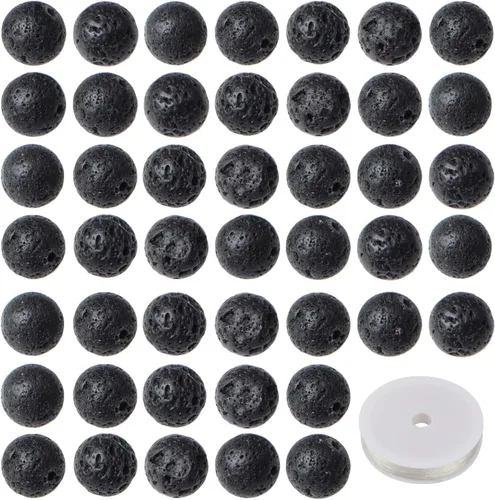 Vista 26 de 100 cuentas de piedra natural de 0.236 pulgadas y 7 chakras redondas sueltas de piedras preciosas curativas con cordón elástico de cristal gratis