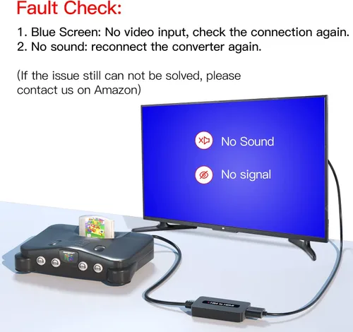 Vista 6 de N64 to HDMI Cable Converter Supports 4 3 and 16 9 HDMI Output Switch HDMI Cable for N64 Nintendo64 to HDMI Converter Compatible with Nintendo 64