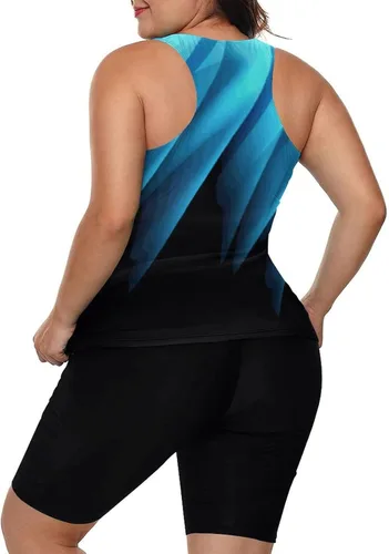 Vista 3 de LALAGEN Traje de baño tankini de talla grande para mujer, traje de baño de dos piezas S-5X