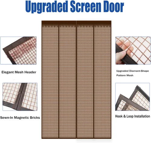 Vista 28 de Liveinu Upgraded Magnetic Garage Door Screen 2 Car Screen Door for Single or Double Garage with Hook & Loop Install Magnetic Closure 9 Ft x 7 Ft