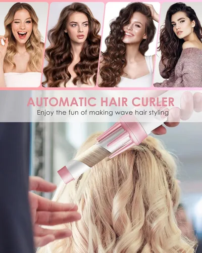 Vista 6 de NOVUS - Rizador automático giratorio de 1.25 pulgadas, rizador de pelo automático de doble voltaje, múltiples ajustes de temperatura, velocidad