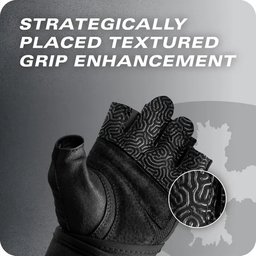 Vista 6 de Harbinger Guantes con Muñequera Pro 3.0 – Agarre Mejorado, Soporte Superior de Muñeca, Lycra Transpirable con Elasticidad en 4 Direcciones, Palma