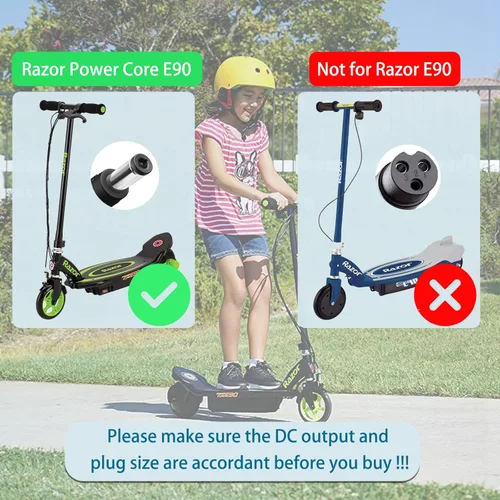 Vista 3 de Cargador de repuesto de 12 V para Razor Power Core 90 Fuente de alimentación eléctrica para scooter Razor E90 E95 95, ePunk, XLR8R, máquina