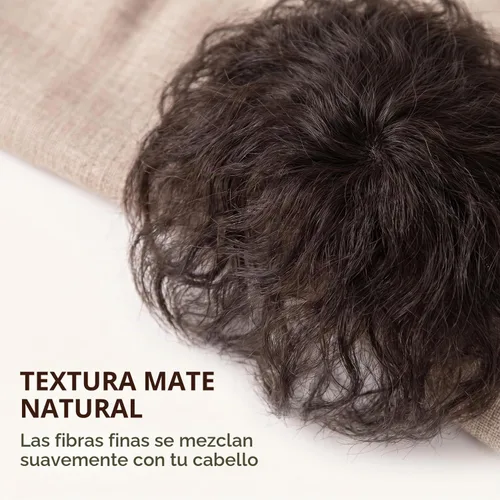 Vista 4 de Jowxsx 2 clips, piezas de peluca marrón claro para la parte superior de la cabeza, repuesto de la parte superior del cabello rizado, postizo