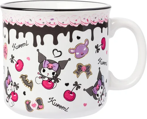 Vista 20 de Silver Buffalo - Taza grande de cerámica estilo cámper de Sanrio Hello Kitty y sus amigos con patrón a cuadros, 20 onzas