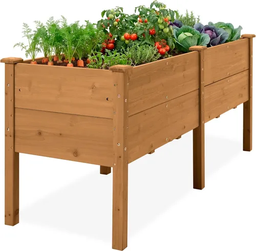 Vista 17 de Best Choice Products Cama de jardín elevada de 48 x 24 x 30 pulgadas con profundidad extra profunda de 16 pulgadas, soporte para maceta de madera