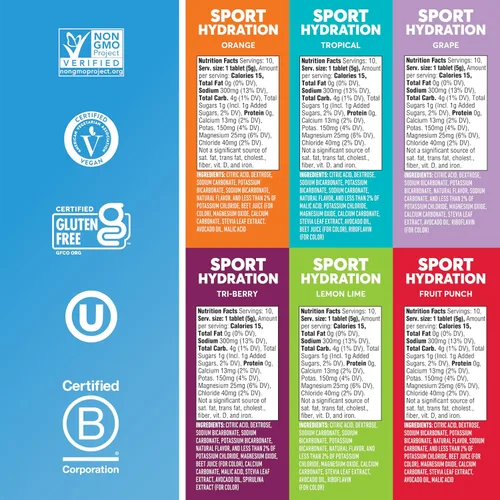 Vista 28 de Nuun Sport - Tabletas de electrolitos para una hidratación proactiva, ponche de frutas, paquete de 8 (80 porciones)