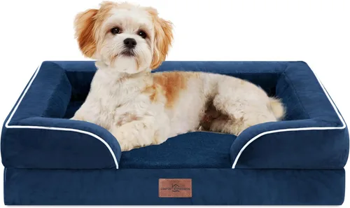 Vista 247 de Comfort Expression Cama ortopédica para perros extra grandes de 45 x 35 pulgadas, cama para mascotas XL de espuma tipo caja de huevos impermeable