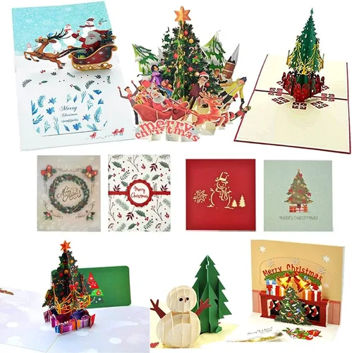 Vista 6 de WESAPPINC Paquete de 6 tarjetas de felicitación 3D, tarjetas de Navidad, postales desplegables, tarjetas de aniversario de cumpleaños para padres