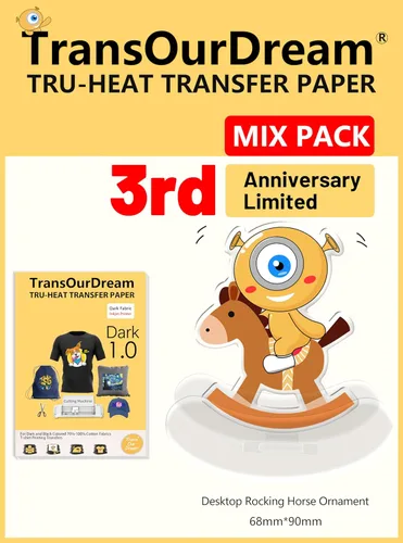 Vista 16 de TransOurDream Tru-Heat - Papel de transferencia térmica para impresora de inyección de tinta (10 hojas, 8.5x11) Vinilo de transferencia térmica