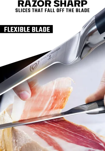 Vista 2 de Dalstrong Rebanadora de carne y jamón estilo español, 12 pulgadas, Gladiator Series Elite, acero alemán de alto carbono, con vaina, certificado NSF