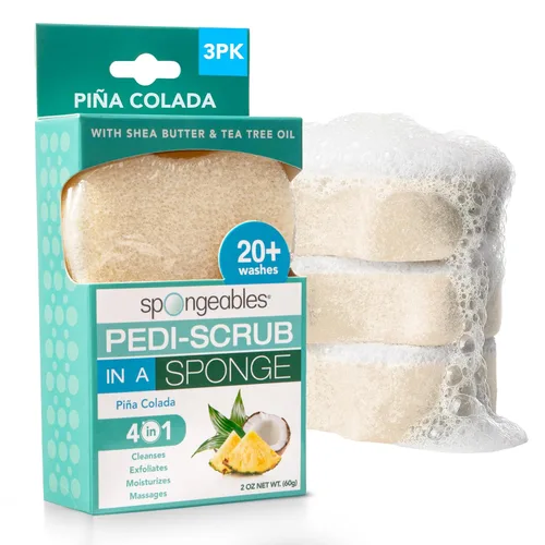 Vista 18 de Spongeables Pedi Scrub Foot Exfoliating 20+ Wash Sponge