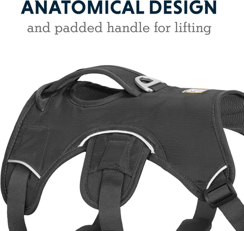 Vista 4 de Ruffwear - Arnés Web Master, soporte para perros, multiuso, para senderismo y carreras, servicio y trabajo, uso diario, S, gris, (Twilight Gray)
