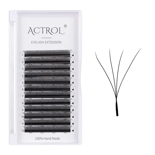 Vista 20 de YY - Extensiones de pestañas negras rizadas C 0.002 in, 0.315 in, extensión de volumen de pestañas, abanicos fáciles, 4D en forma de Y, pestañas