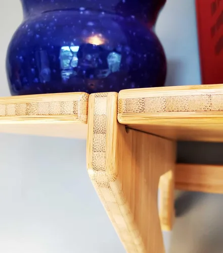 Vista 4 de Grassracks Estantes flotantes de bambú, estante fuerte montado en la pared (estante individual)