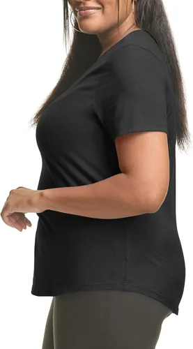 Vista 3 de Just My Size camiseta cuello en V de manga corta tamaño grande para mujer