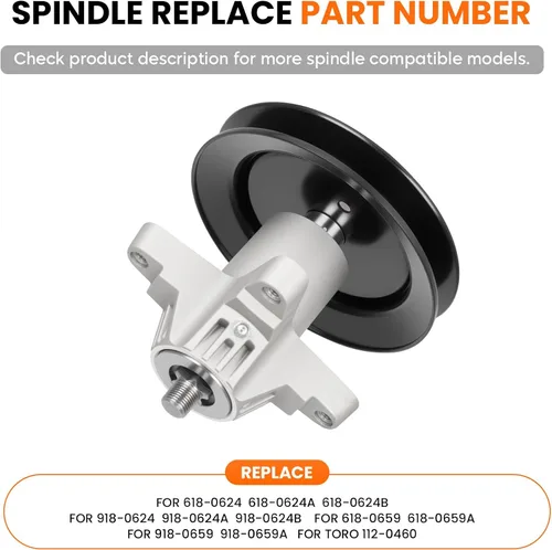 Vista 4 de ILONPA 618-0624 - Conjunto de husillo de cubierta de 42 pulgadas para 618-0624A 618-0624B 618-0659 918-0624 918-0659 918-0659A Cub Cadet MTD