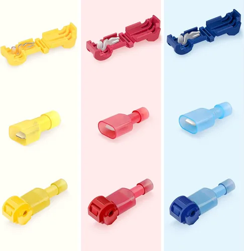 Vista 5 de Nilight 120 unids60 pares de terminales de alambre de empalme rápido T-Tap auto-pelado con nailon totalmente aislado macho desconexiones rápidas kit
