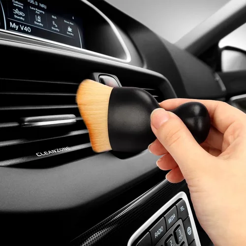 Vista 7 de Cepillo para detallar el interior del automóvil, 2 piezas de cepillo suave de limpieza interior de coche, diseño curvo, cepillo de limpieza