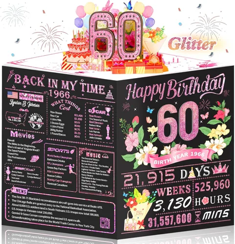 Vista 32 de Tarjetas de cumpleaños 90 para mujeres y hombres, ideas de regalo de cumpleaños 3D emergentes para abuela, mamá, papá, divertidas decoraciones