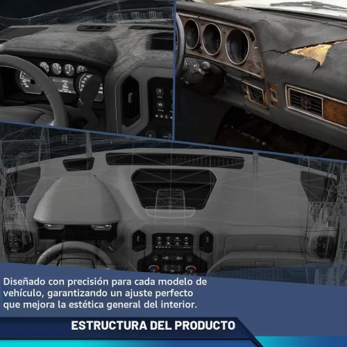 Vista 8 de PIT66 Cubierta de bisel de tablero TPE negra compatible con Buick Apollo/Olds Omega 1972-1974 Compatible con Chevy Chevy II/Chevy Nova 1969-1974