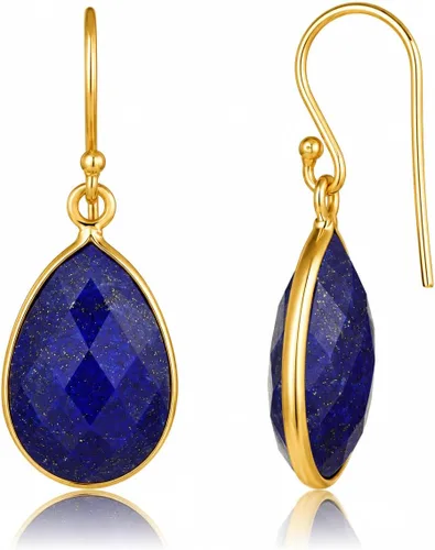 Vista 36 de Aretes de ágata musgo verde de 0.472 x 0.709 in con forma de pera de plata de ley 925, aretes de piedras preciosas hechos a mano, juego de bisel