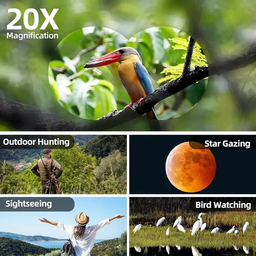 Vista 6 de EKsma 20x50 Binoculars for Adults,High Power Waterproof HD Telescope Binoculars for Hunting,Bids Watching,Viewing, The Moon,Concert