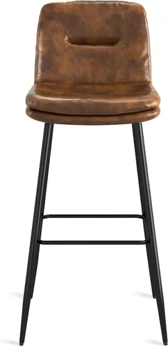 Vista 7 de Juego de 6 taburetes de bar, taburetes tapizados de doble capa para isla de cocina, pub, taburetes de bar de piel sintética con respaldo, sillas