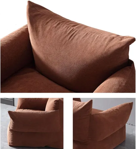 Vista 4 de PEKJI Puf interior sofá puf con relleno dormitorio suave y esponjoso silla perezosa sala de estar ocio sala de estar sillón tatami