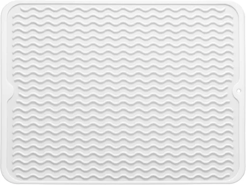 Vista 131 de MicoYang Tapete de silicona para secado de platos para múltiples usos, fácil de limpiar, ecológico, resistente al calor, tapete de silicona