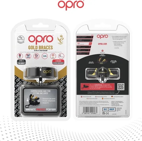 Vista 7 de OPRO Gold Level Moldable Mouth Guard for Braces Premium Fit Age 10+, Impact Sports, MMA and Boxing Mouthguard for Braces, Easy Self-Fit Mouth Guard