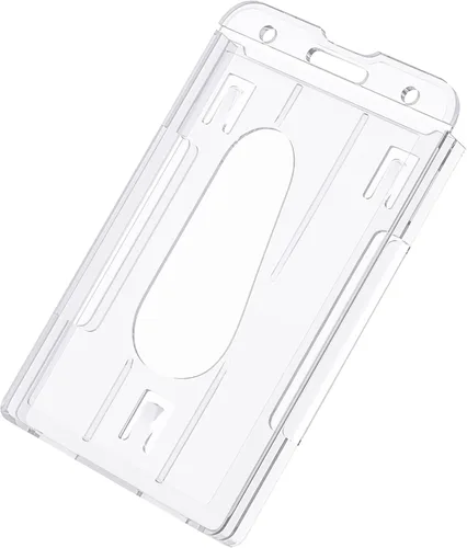Vista 8 de Pawfly Paquete de 2 soportes verticales para tarjetas con ranura para el pulgar, protector de policarbonato duro transparente para tarjetas