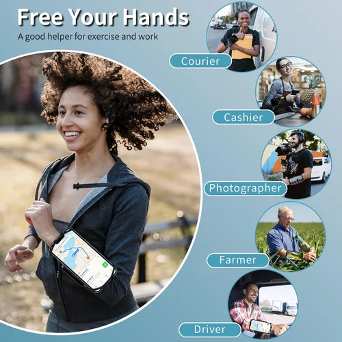 Vista 6 de Soporte para teléfono con pulsera para correr, giratorio de 360° y anticaídas mejorado: adecuado para teléfonos móviles