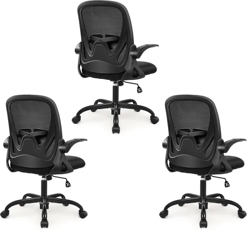 Vista 9 de Primy Silla de Oficina Ergonómica Silla de Escritorio con Soporte Lumbar y Altura Ajustables, Silla de Escritorio de Malla Transpirable Giratoria