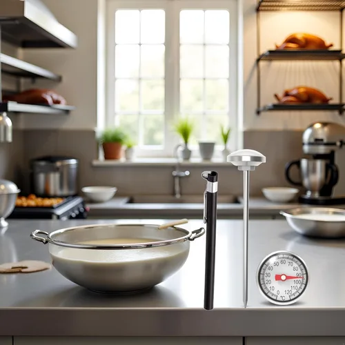 Vista 4 de Black Kitchen - Termómetro de acero inoxidable para cocinar alimentos y carne, termómetro de acero inoxidable con detección física para espuma