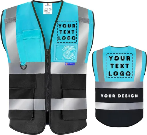 Chaleco de seguridad con logotipo personalizado de alta visibilidad chaleco reflectante Ansi 5 bolsillos clase 2 Hi Vis seguridad construcción ropa