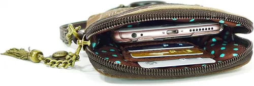 Vista 2 de Chala - Bolsa cruzada de piel sintética multicolor con correa ajustable para teléfono celular