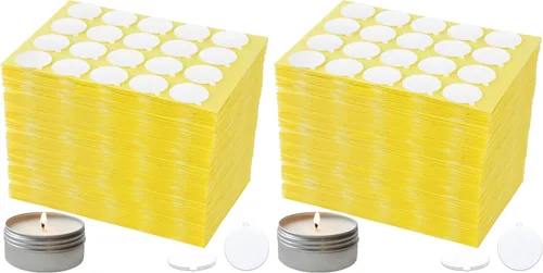 Vista 18 de Kit de 240 piezas de fabricación de velas, calcomanías de mecha de vela, suministros para hacer velas, calcomanías de doble cara con la pequeña