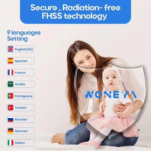 Vista 9 de Monitor inteligente para bebé, pantalla IPS HD de 5 pulgadas, alcance de 1500 pies, batería de 48 horas, ruidos blancos y canciones de cuna, cámara