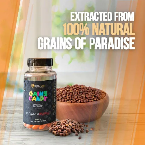 Vista 6 de ALPHA LION Gains Candy, píldoras que apoyan la pérdida de peso, suplementos energéticos, extracto 100% natural, quema de calorías, regula