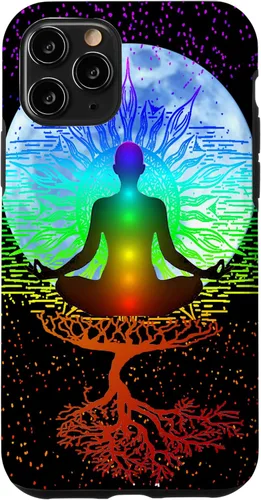 Vista 29 de Chakra Meditation Moon Tree of Life Case for iPhone 17