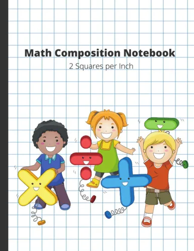 Math Composition Notebook 2 Squares per Inch Graph Ruled Notebook for Math and Science Students Grid Paper Notebook for Kids Quad Ruled Paper