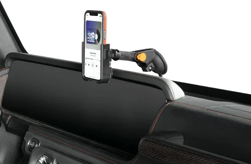 Vista 8 de WeatherTech WindshieldFone con extensión - Soporte universal para teléfono de automóvil montado en el parabrisas - Perillas de plástico negro