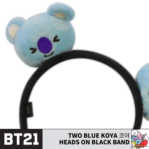Vista 3 de Concept One BT21 LINE FRIENDS - Diadema bordada de felpa 3D para mujer, Koya